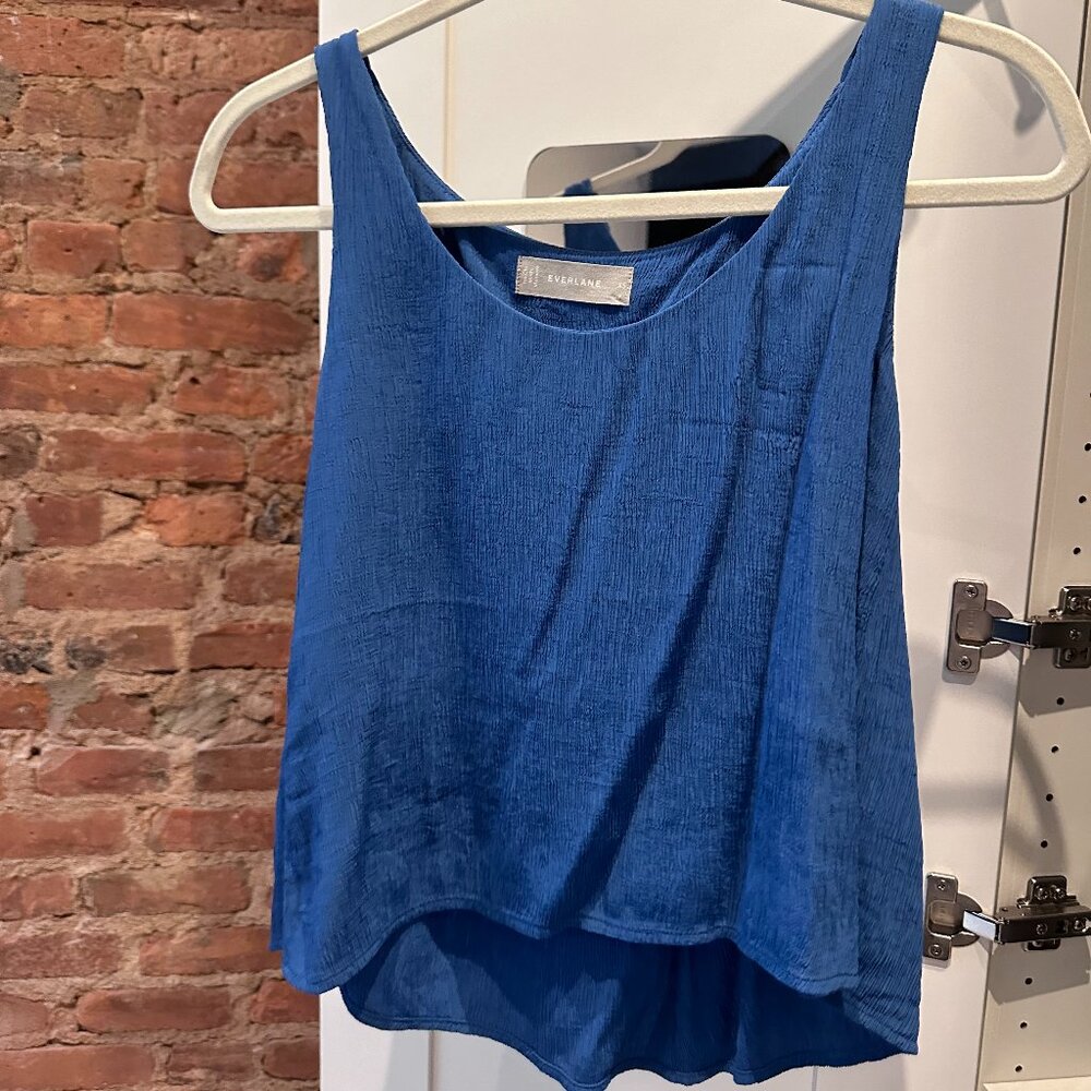 UNWORN Everlane Blue Silk Tank Top - Size XS